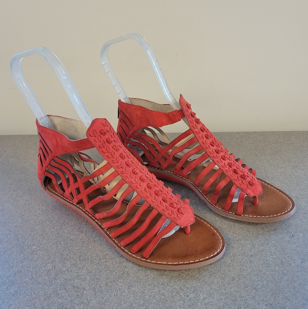 Vince Camuto Red Rust Suede Gladiator Shoes